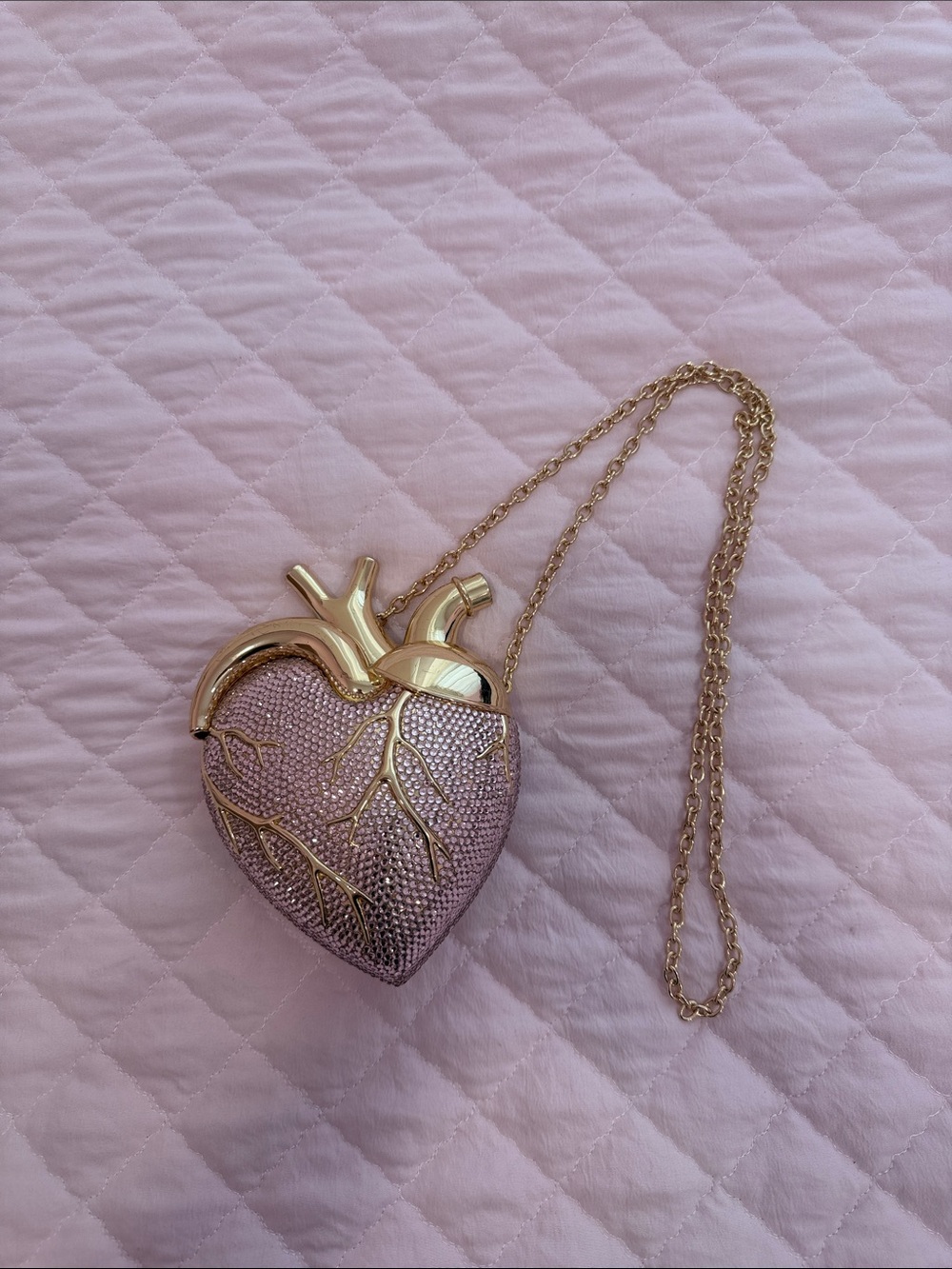 JW PEI Gold and Pink Heart-Shaped Crossbody Bag - Picture 9 of 9